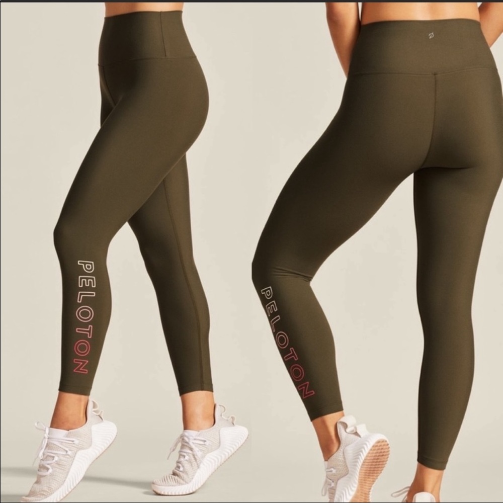 Peloton Army Green with Pink Cadence Legging